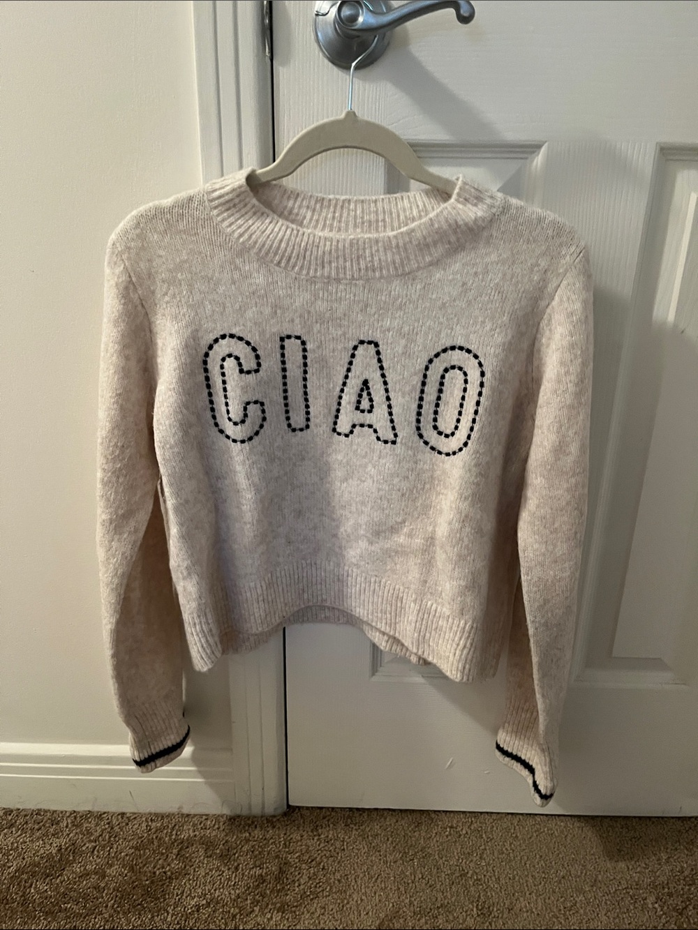 CIAO Crewneck Sweater in Cream